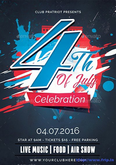 Fourth Of July Flyer Template Awesome 50 Best 4th Of July U S Independence Day Flyers Print