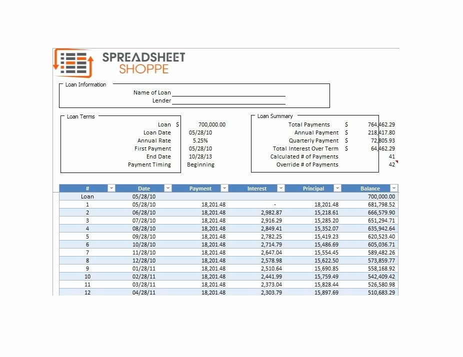 Free Amortization Schedule Template Elegant 28 Tables to Calculate Loan Amortization Schedule Excel