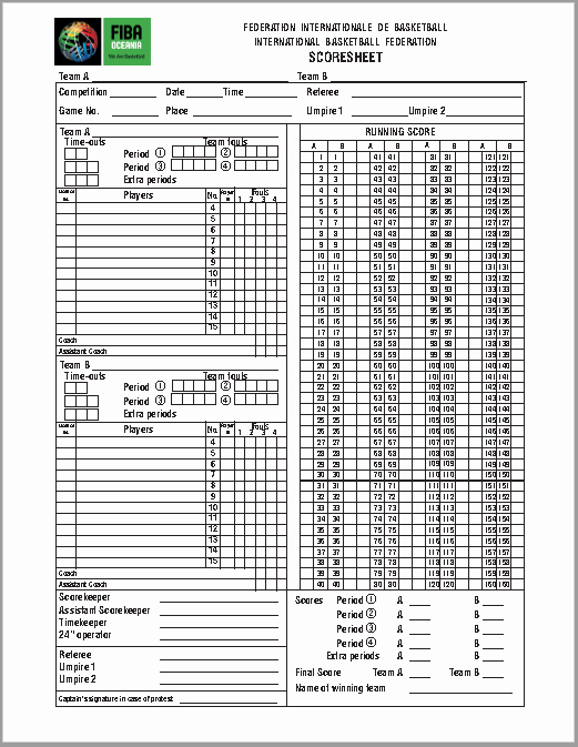 Free Basketball Score Sheets Awesome 4 Free Basketball Score Sheet Samples Small Business