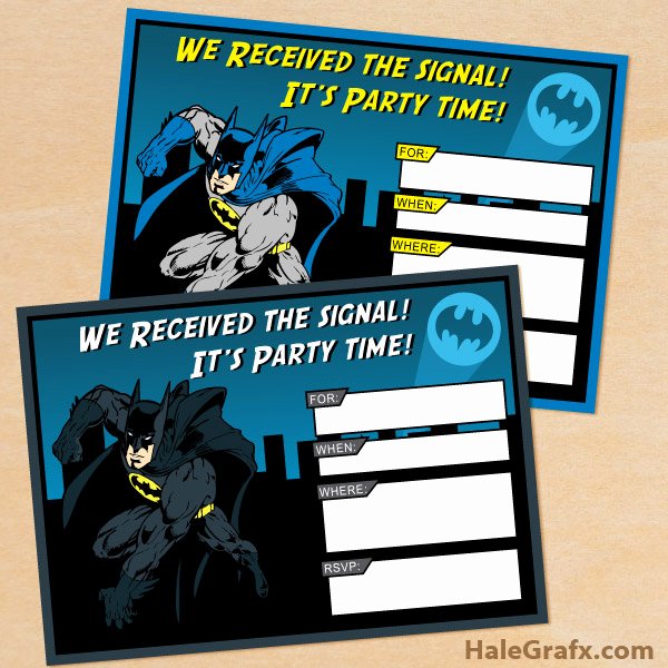 Free Batman Invitation Template New Free Printable Batman Birthday Invitation Set