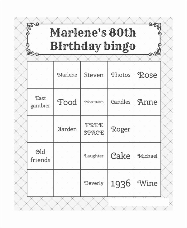 Free Bingo Card Templates Printable Elegant Free Printable Bingo Card 7 Free Pdf Documents Download
