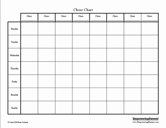 Free Blank Chart Templates Lovely Free Printable Chore Charts Free Printables and Search On