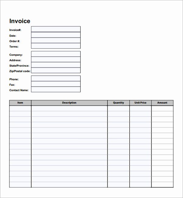 Free Blank Invoice Elegant Free Printable Invoice Template Pdf