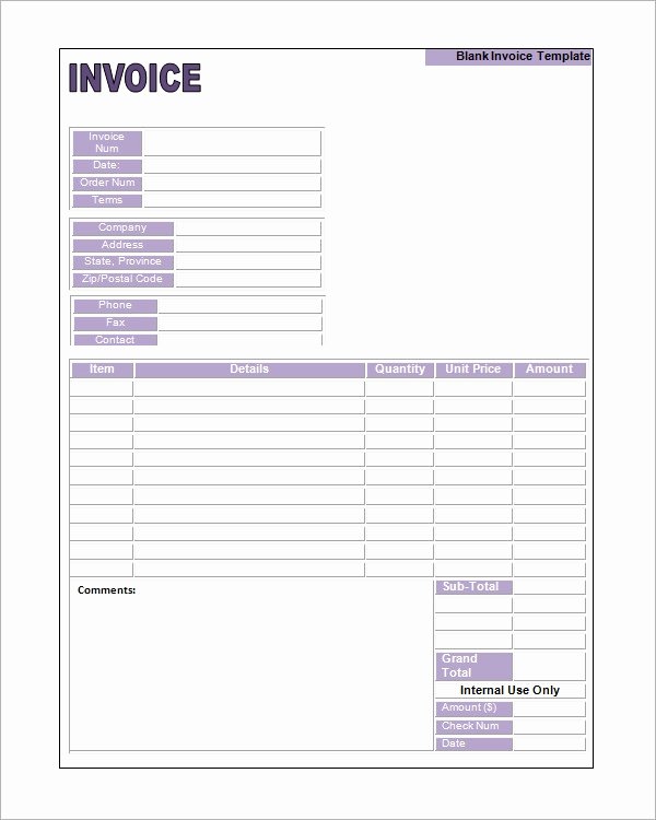 Free Blank Invoice Fresh Free 47 Sample Blank Invoice Templates In Word