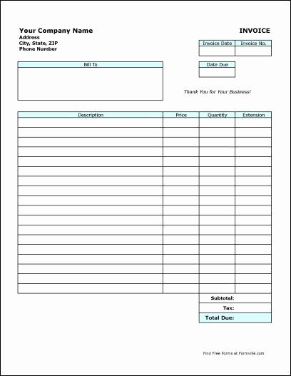 Free Blank Invoice Inspirational Download form Free Invoice Template