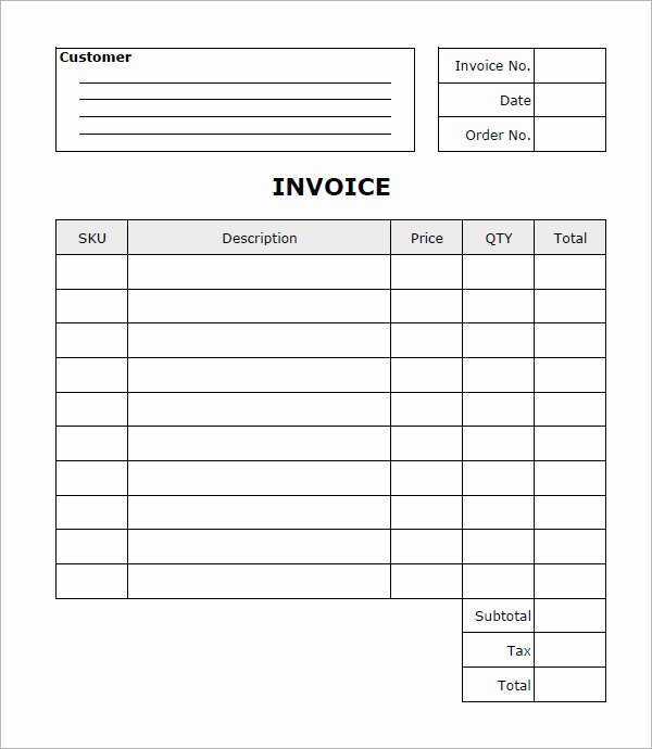 Free Blank Invoice Inspirational Free Printable Blank Invoice Templates