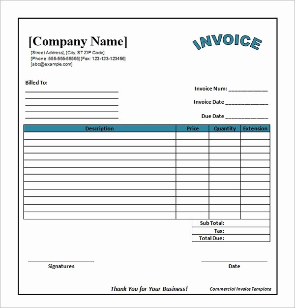 Free Blank Invoice Lovely Free 47 Sample Blank Invoice Templates In Word