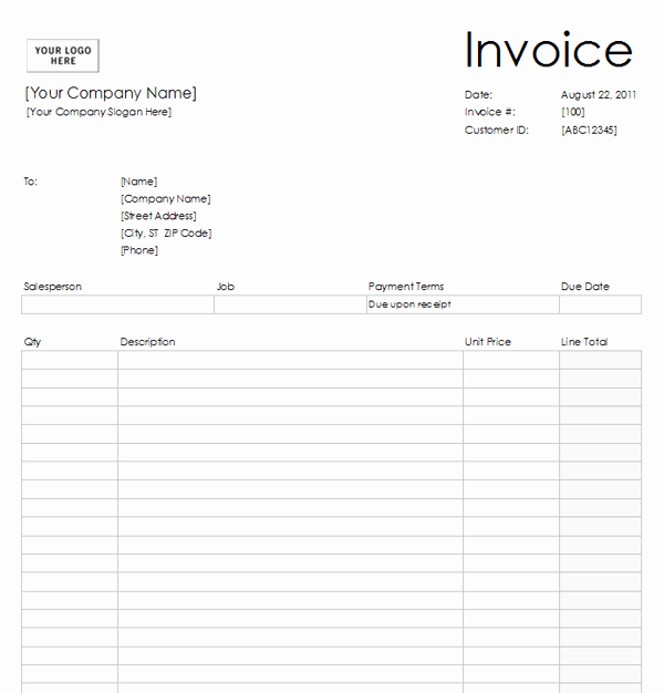 Free Blank Invoice Luxury Free Printable Blank Invoices Templates