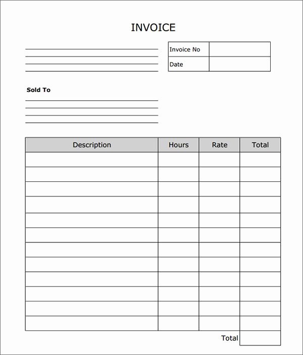 Free Blank Invoice Luxury Labor Invoice Template Invoice
