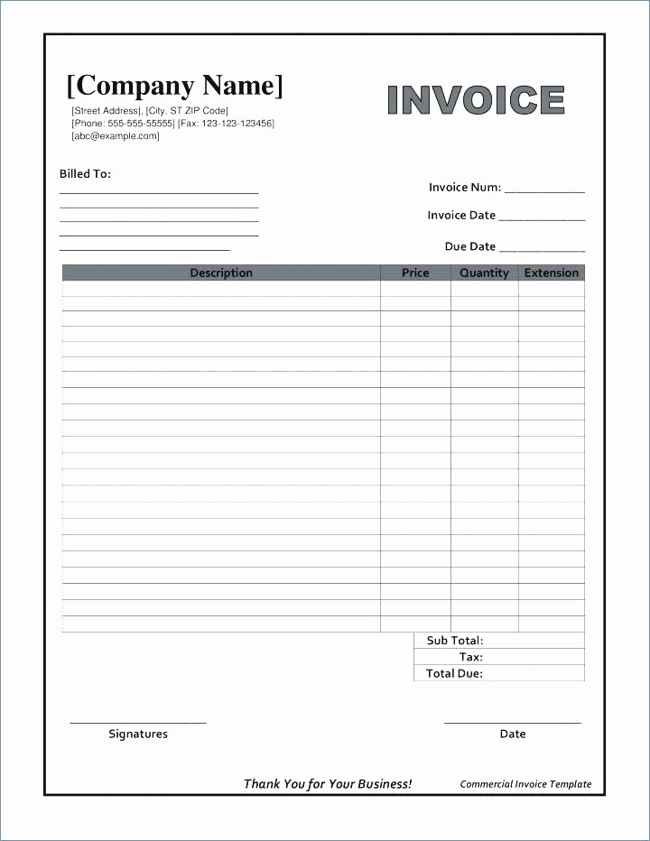 Free Blank Invoice Unique Fillable Invoice Template Pdf