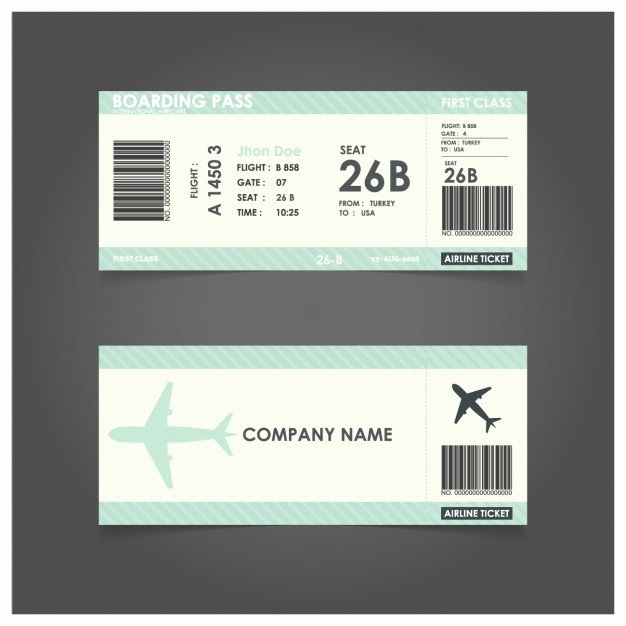 Free Boarding Pass Template Unique Green Boarding Pass Template Vector