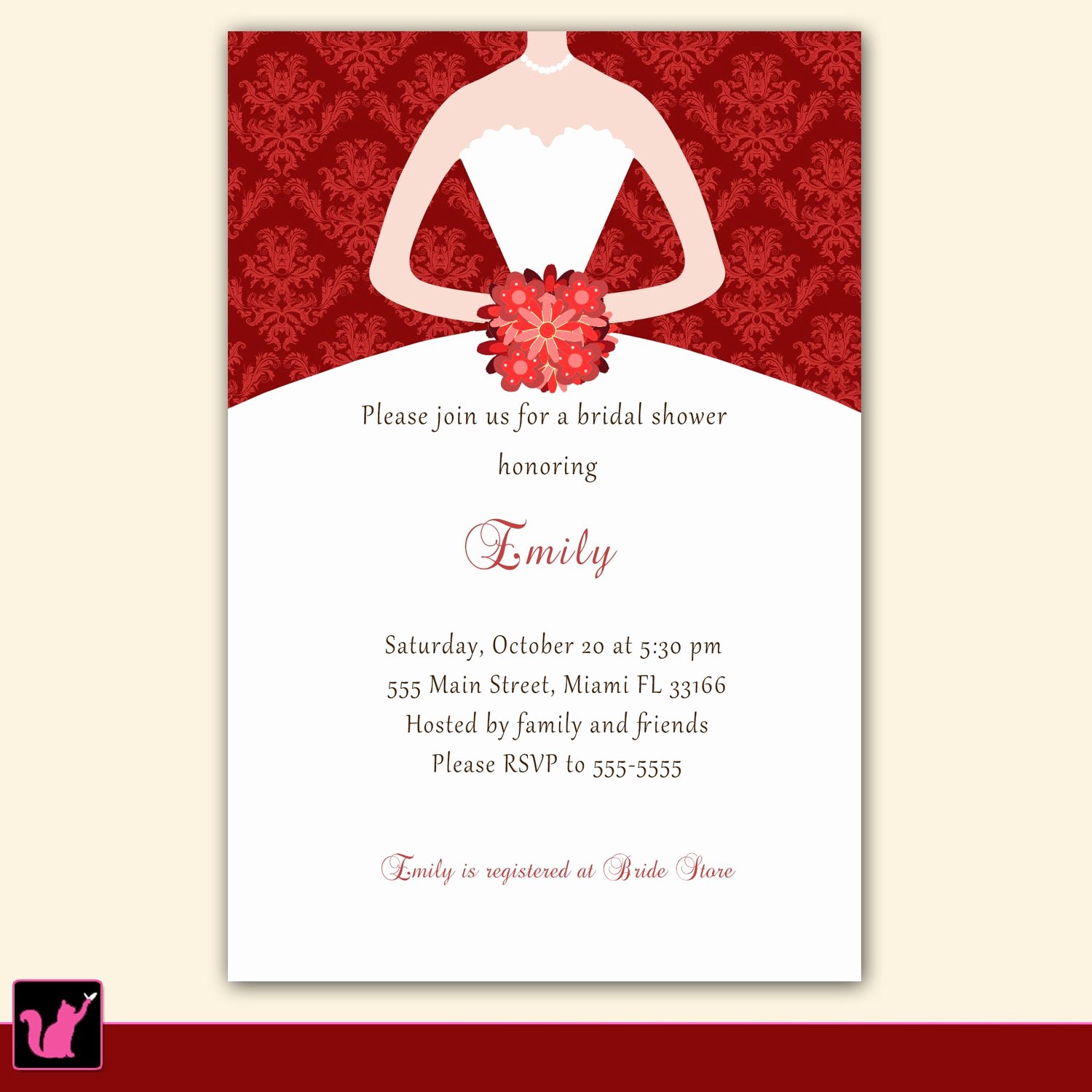 Free Bridal Shower Invitation Printables Awesome Printable Personalized Christmas Bridal Shower Invitation Card