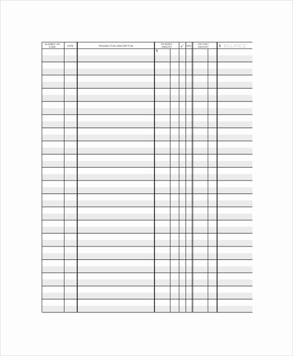 Free Check Register form Beautiful Printable Check Register Sample 9 Examples In Pdf Word