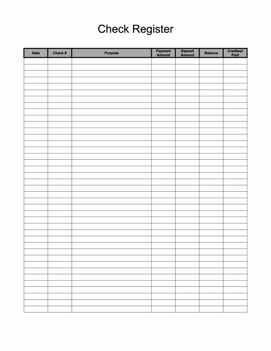 Free Check Register form Best Of 40 Check Register Template Download [word Excel Pdf] 2019