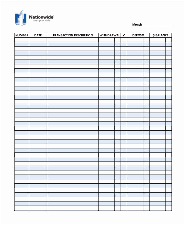 Free Check Register form Unique 40 Check Register Template Download [word Excel Pdf] 2019