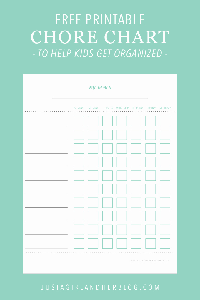 Free Chore Chart Printable Elegant Free Printable Chore Charts to Help Kids Get organized