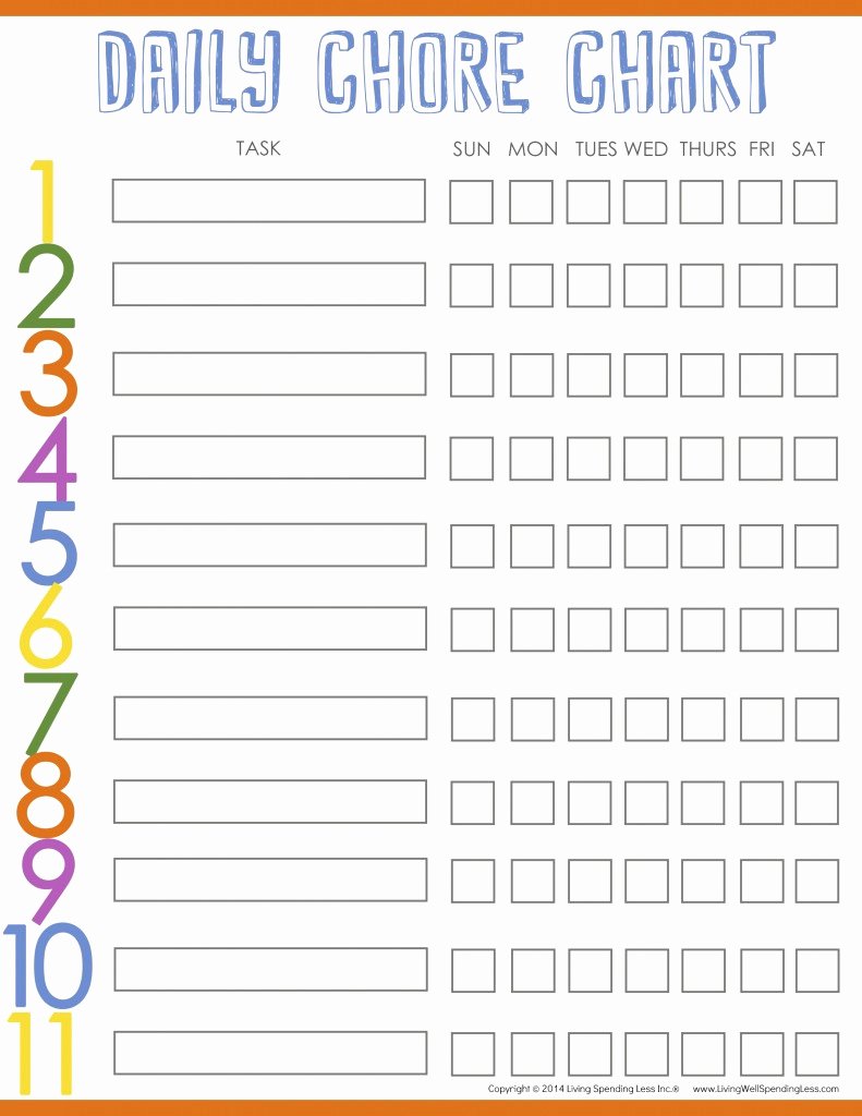 Free Chore Chart Printable Fresh Best Chore Charts for Kids
