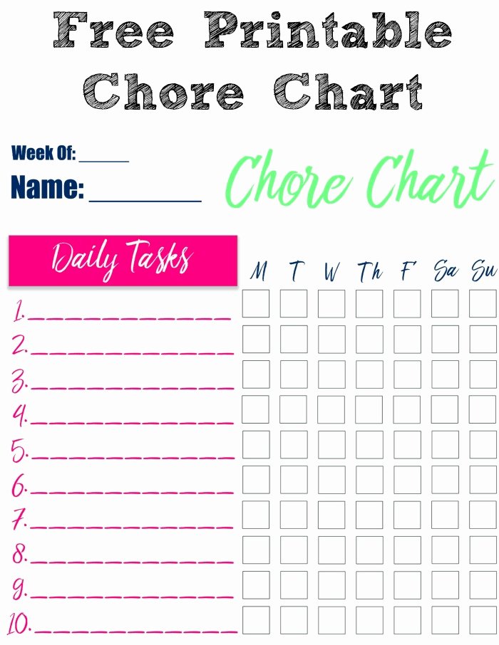 Free Chore Chart Printable Unique Free Printable Chore Charts Perfect for Kids Cook Eat Go