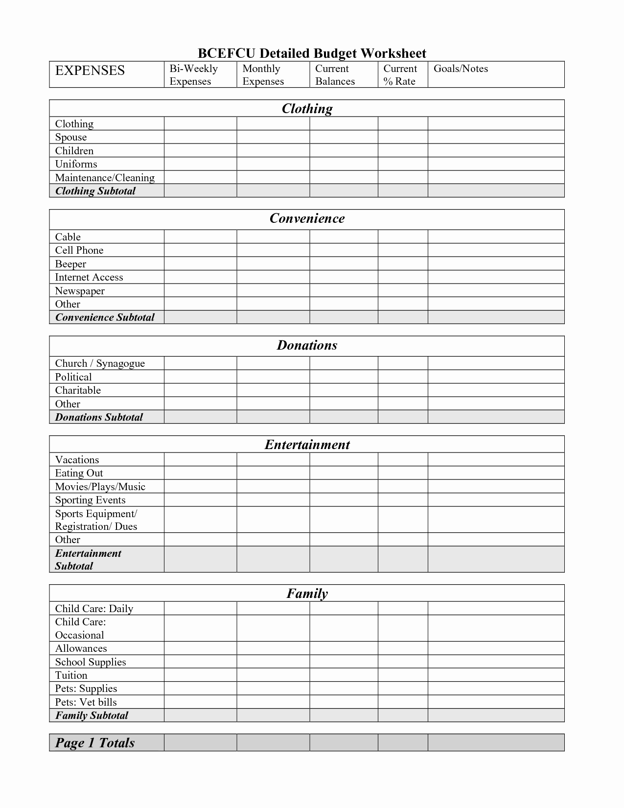 Free Church forms Printable Awesome Free Printable Monthly Bud Worksheet