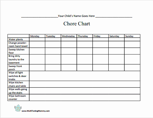 Free Customizable Chore Chart Best Of Get Your Child organized