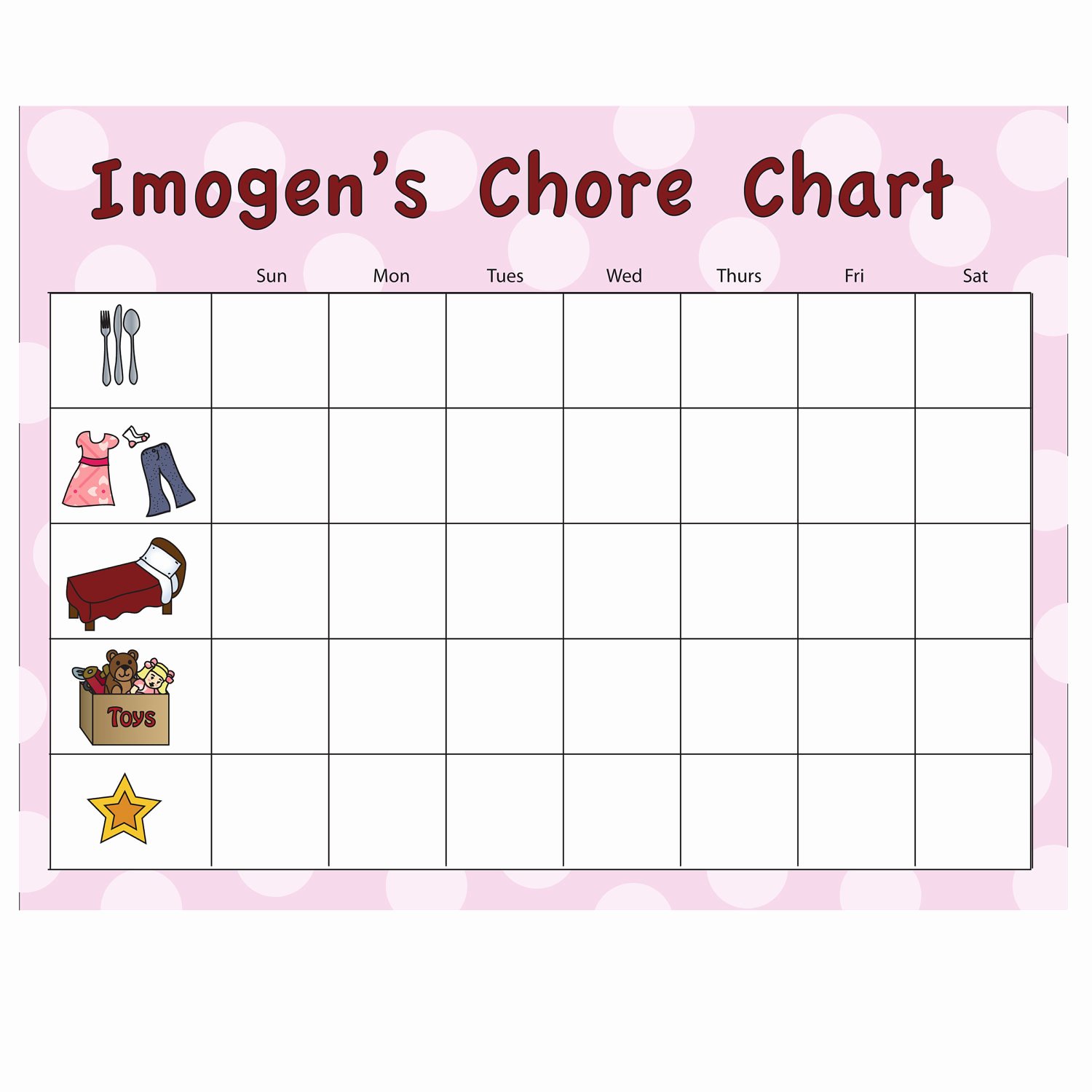 Free Customizable Chore Chart Fresh Custom Picture Printable Chore Chart