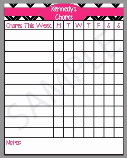 Free Customizable Chore Chart Luxury Classic Chore Chart Customizable &quot;print It Yourself