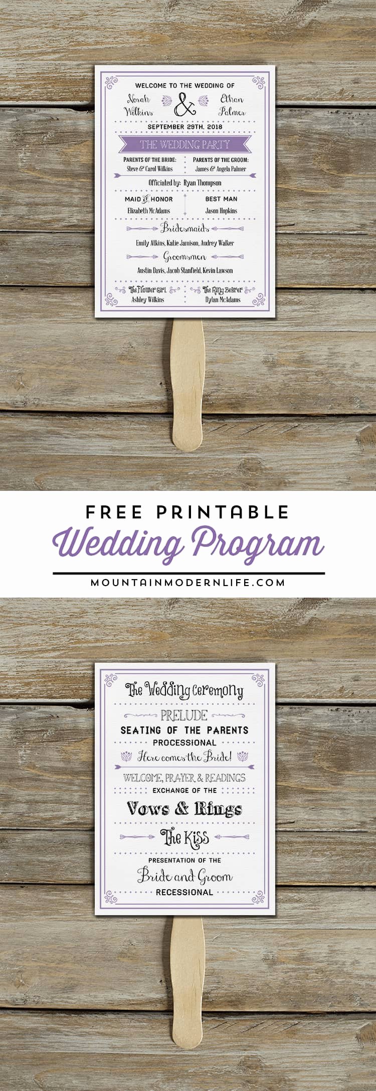 Free Diy Wedding Programs Templates Lovely Free Printable Wedding Program