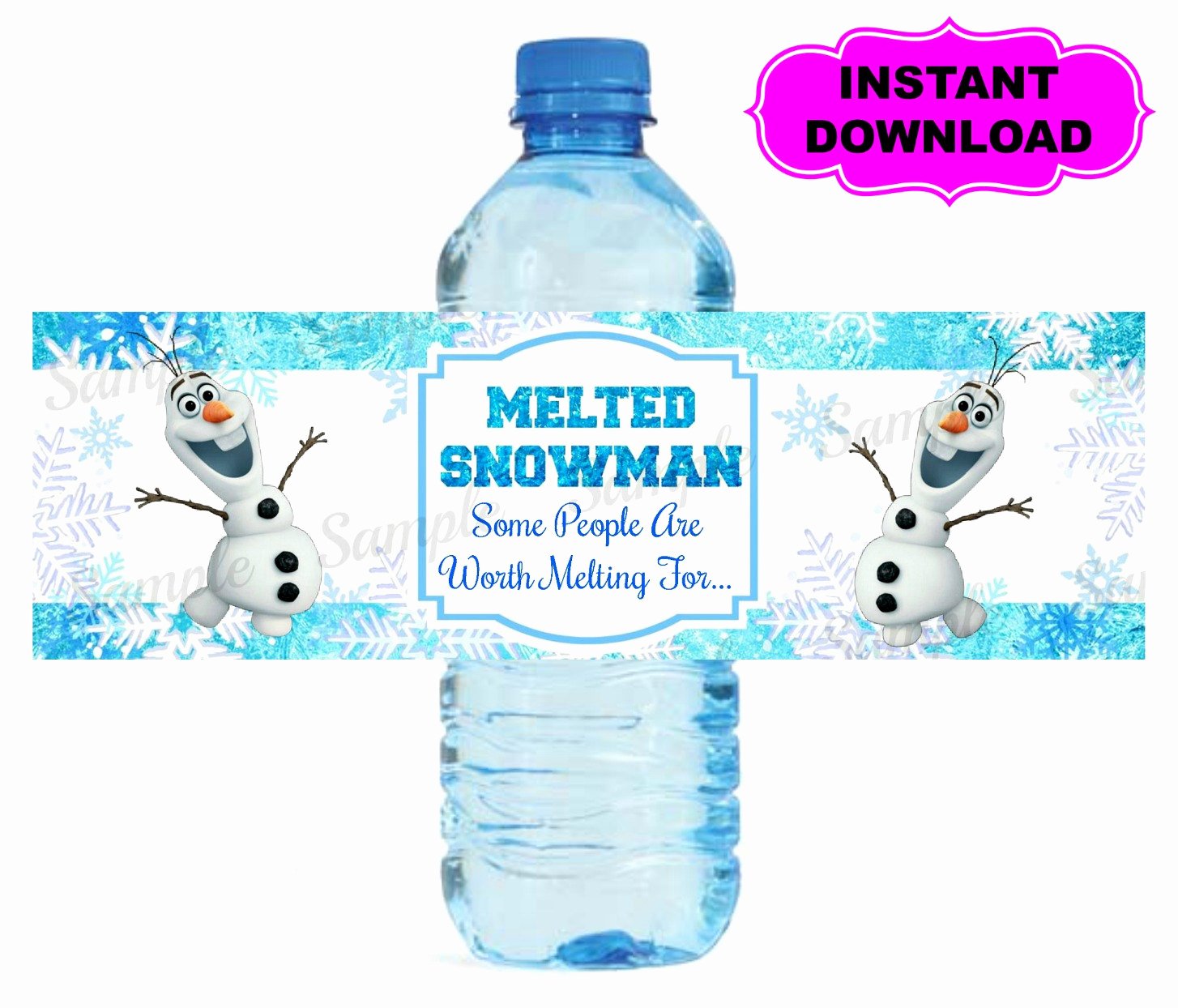Free Downloadable Water Bottle Labels Elegant Frozen Water Bottle Label Printable Digital by Kidspartypixel