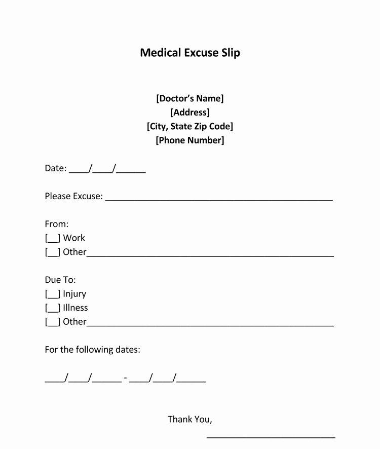 Free Dr Excuse Template Beautiful 36 Free Fill In Blank Doctors Note Templates for Work