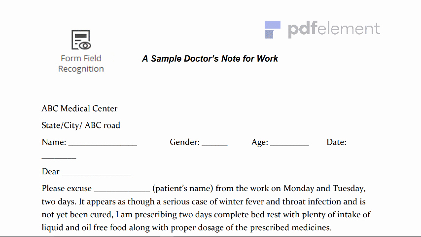 Free Dr Excuse Template Elegant Doctors Note for Work Template Download Create Fill and