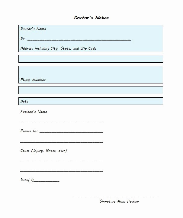 Free Dr Excuse Template Lovely 27 Free Doctor Note Excuse Templates Free Template