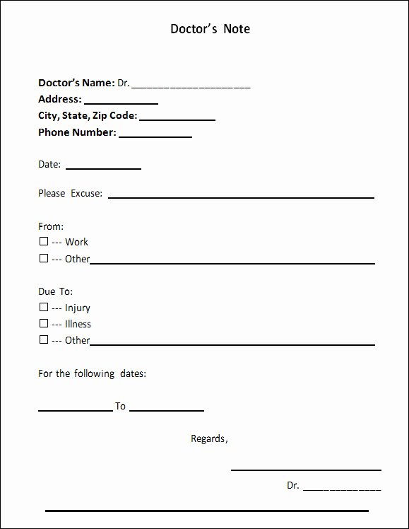 Free Dr Excuse Template New 5 Free Fake Doctors Note Templates