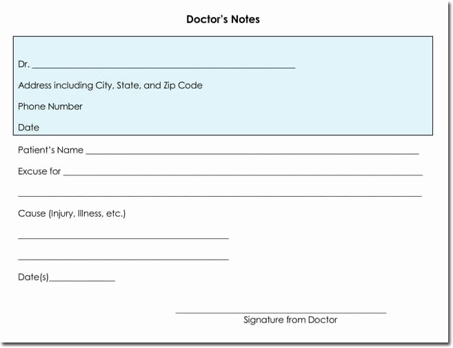 Free Dr Excuse Template New Doctor S Note Templates 28 Blank formats to Create