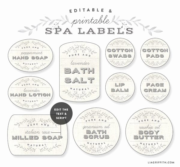 Free Editable Printable Labels Beautiful Printable Spa Labels In A French Laundry Style