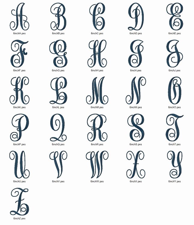 Free Embroidery Monogram Fonts Beautiful Fancy Curly Monogram Machine Embroidery Font