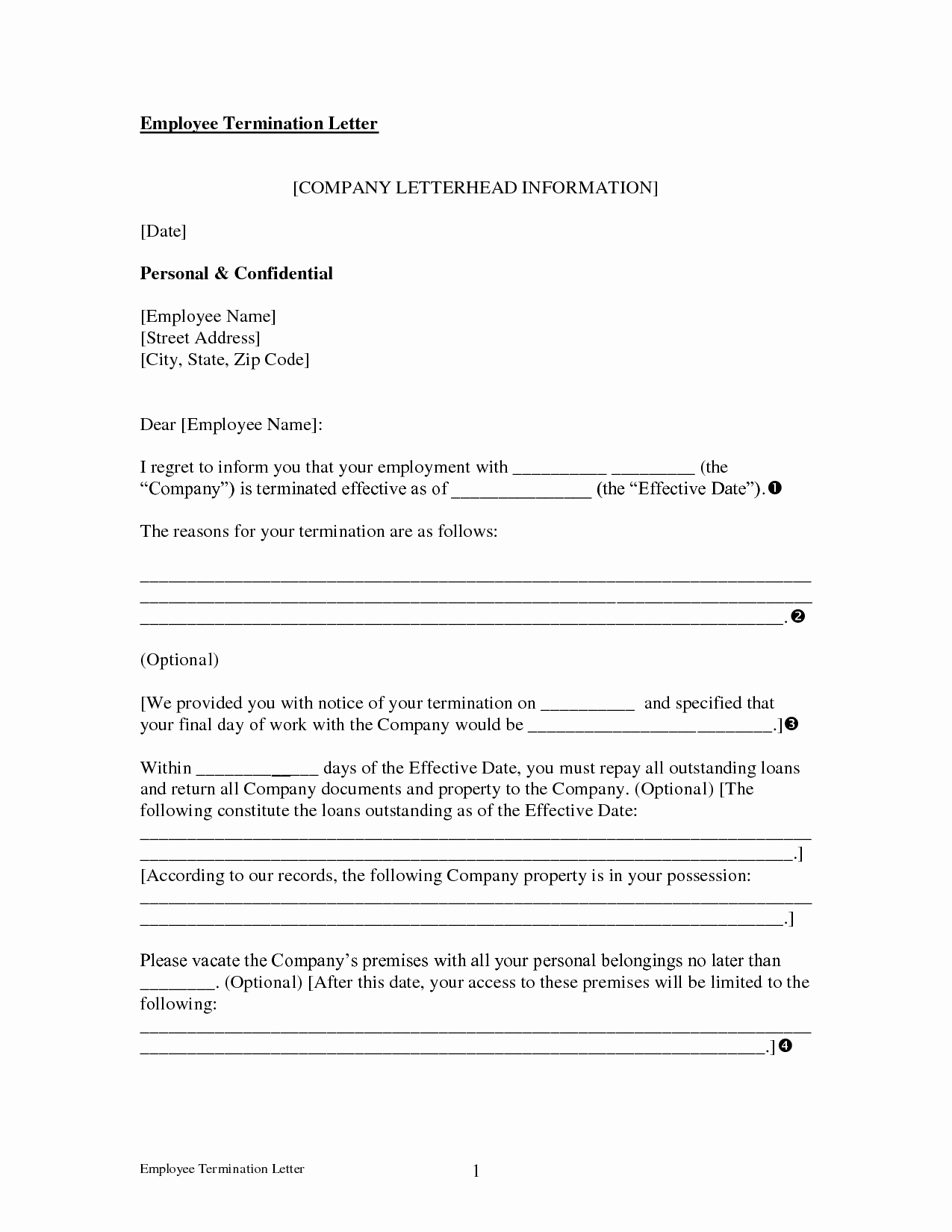 Free Employment Termination forms Awesome Termination Letter