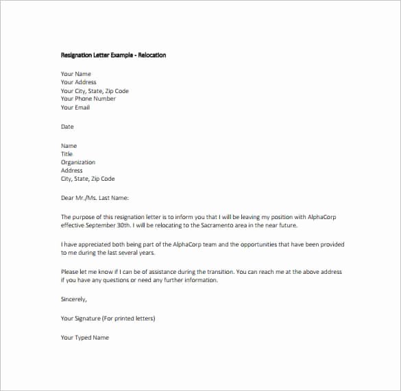 Free Example Of Resignation Letters Awesome 28 Simple Resignation Letter Template Word Excel Pdf