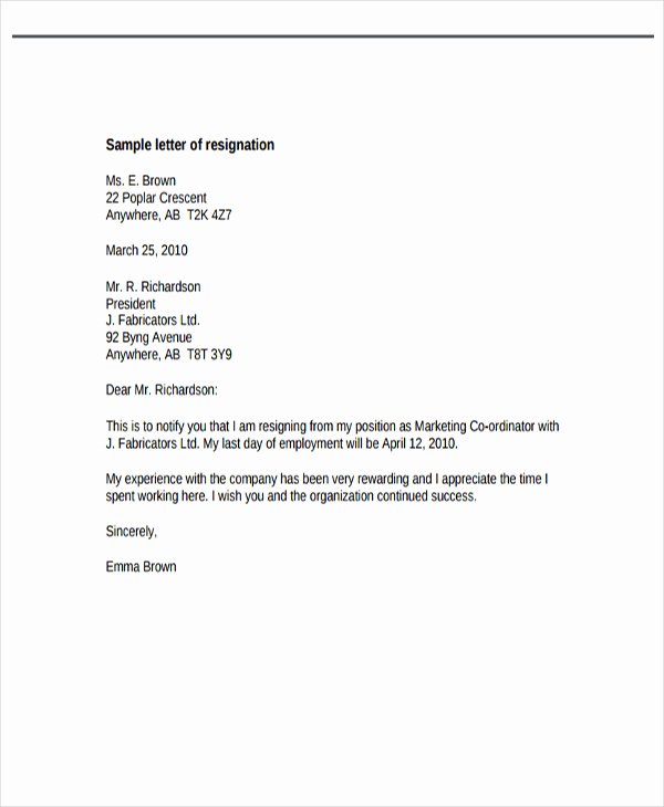 Free Example Of Resignation Letters Best Of Valid Letter Resignation Download Letterbuis