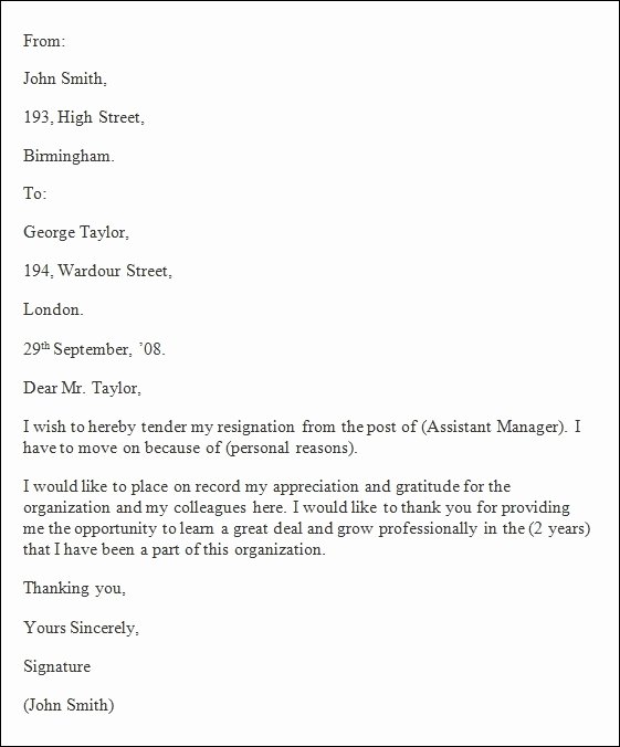 Free Examples Of Resignation Letter Awesome formal Resignation Letter Template Word