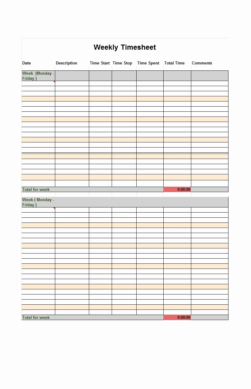 Free Excel Templates Downloads Luxury 41 Free Timesheet Time Card Templates Free Template