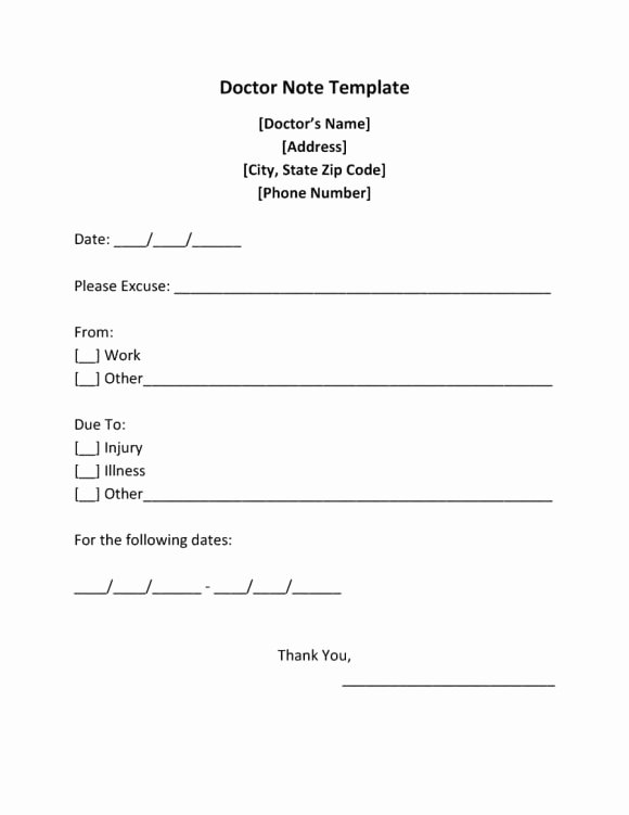 Free Fake Doctors Note Template Unique 42 Fake Doctor S Note Templates for School &amp; Work