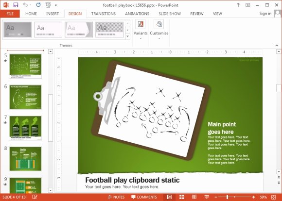 Free Football Powerpoint Template New Animated Football Playbook Powerpoint Template