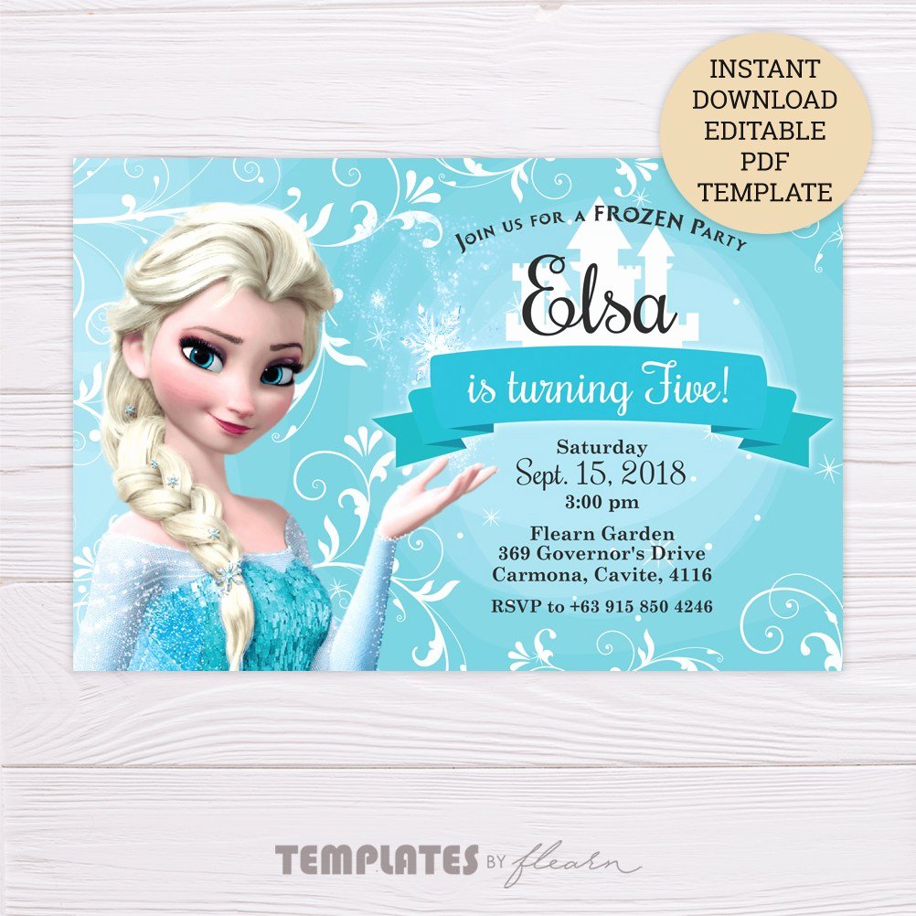 Free Frozen Invite Template Lovely Free Frozen Elsa Invitation Template – Flearn Ph
