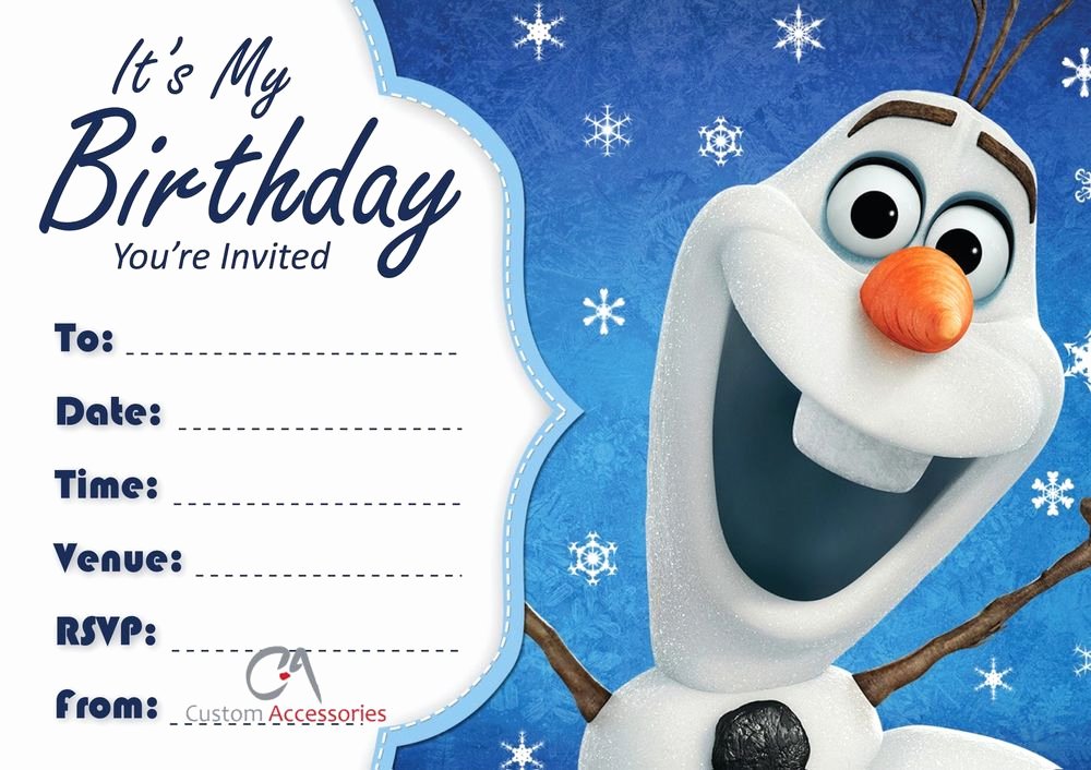 Free Frozen Invite Templates Beautiful Olaf Frozen Party Invitations Kids Childrens Invites
