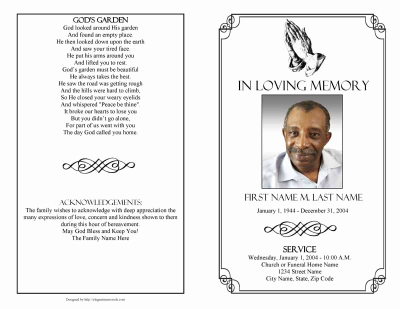 Free Funeral Program Backgrounds Elegant Praying Hands Funeral Program Template Elegant Memorials