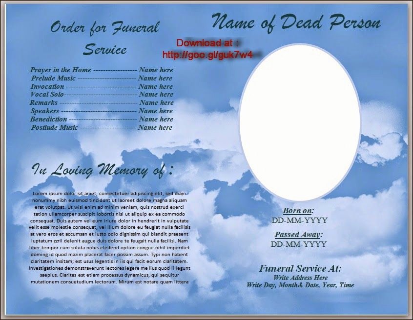 Free Funeral Program Backgrounds Fresh Download Free Funeral Program Template for Australia In