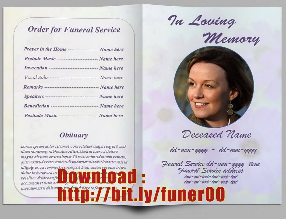 Free Funeral Service Program Template Unique Pin by Free Funeral Program Template On Free Memorial