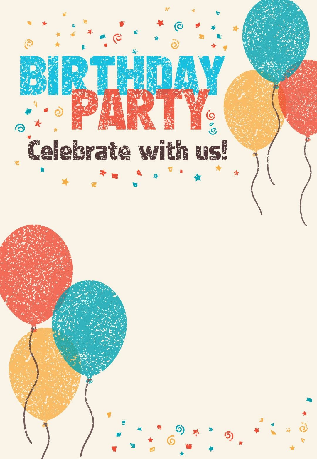 Free Happy Birthday Template Inspirational Free Printable Celebrate with Us Invitation Great Site