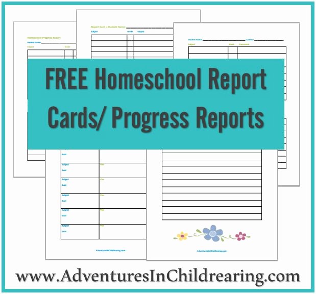Free Homeschool Report Card Template Beautiful Free Homeschool Printable Progress Report and Report Card