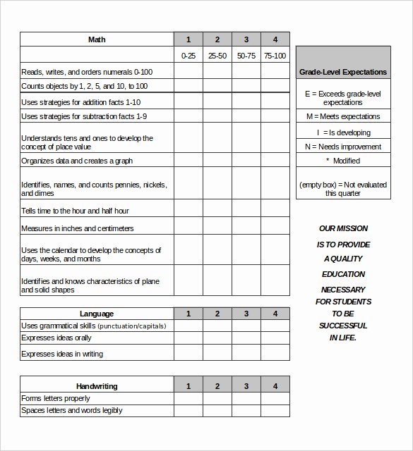 Free Homeschool Report Card Template Unique Report Card Template 28 Free Word Excel Pdf Documents